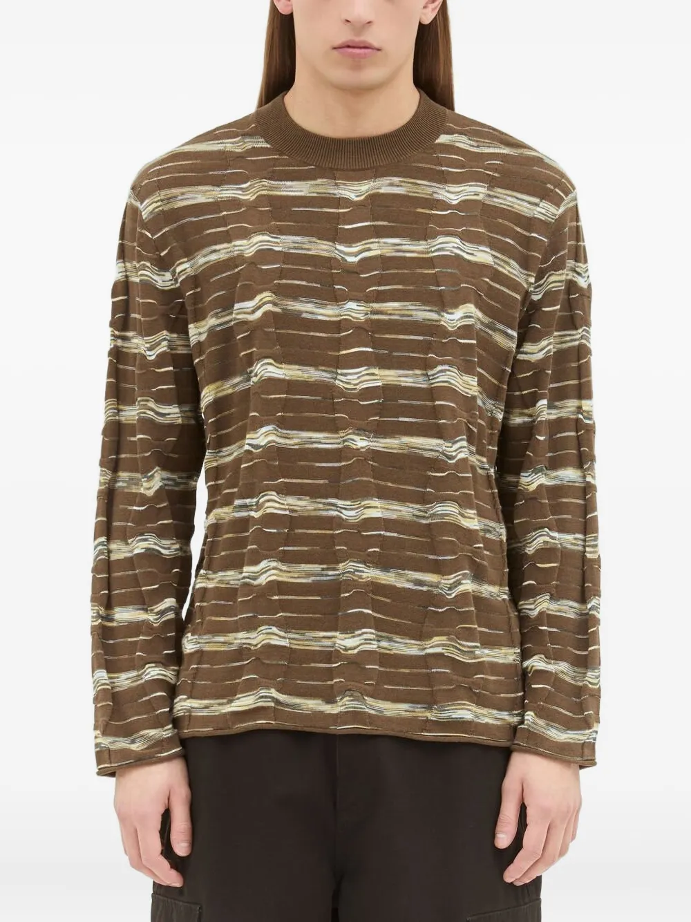 Brain Dead Cotton Textured Sweatshirt In Brown