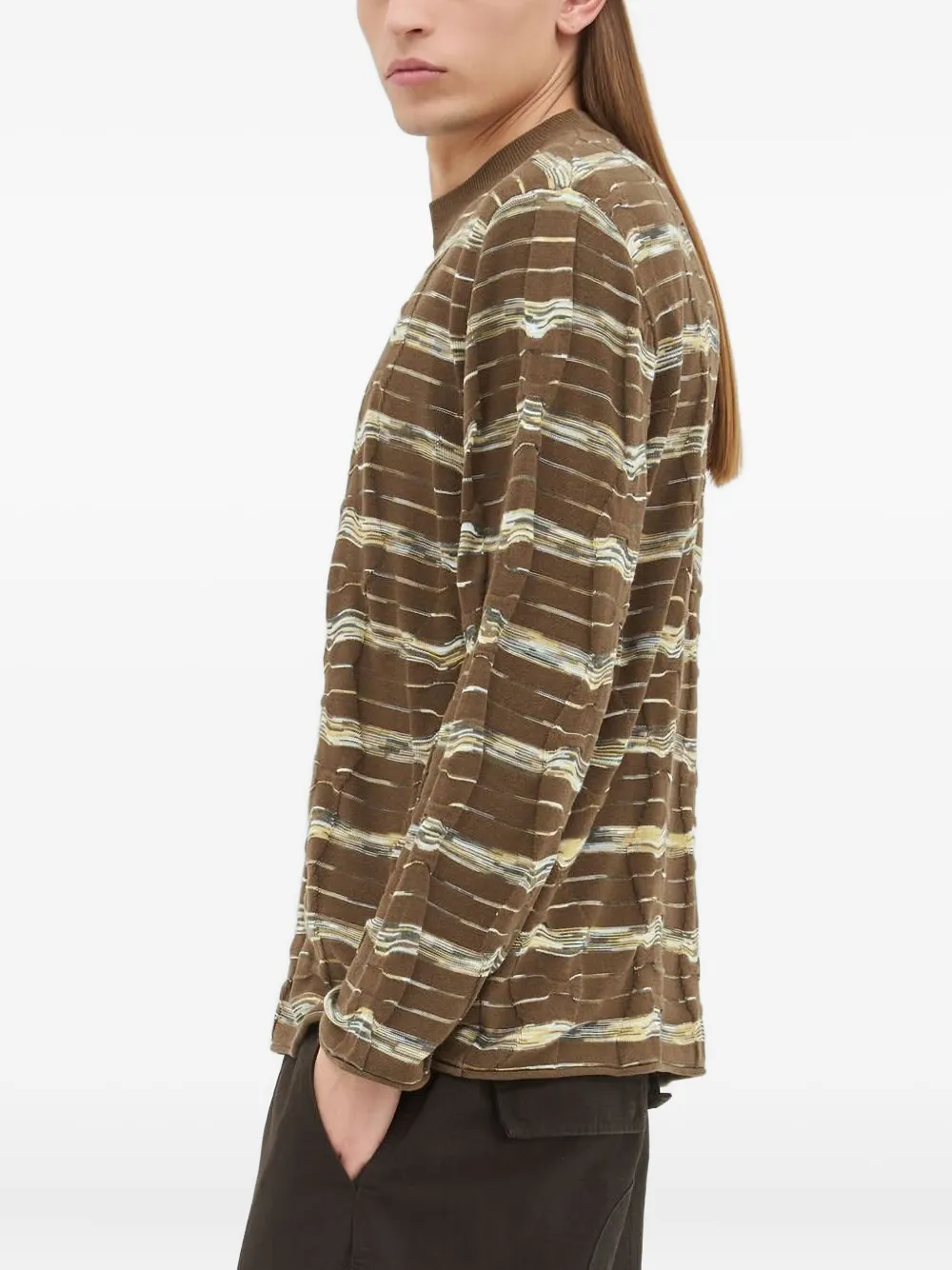 Brain Dead Cotton Textured Sweatshirt In Brown