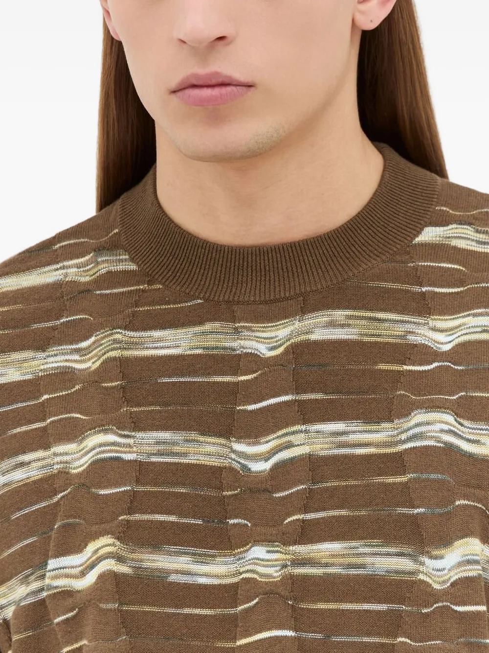Brain Dead Cotton Textured Sweatshirt In Brown