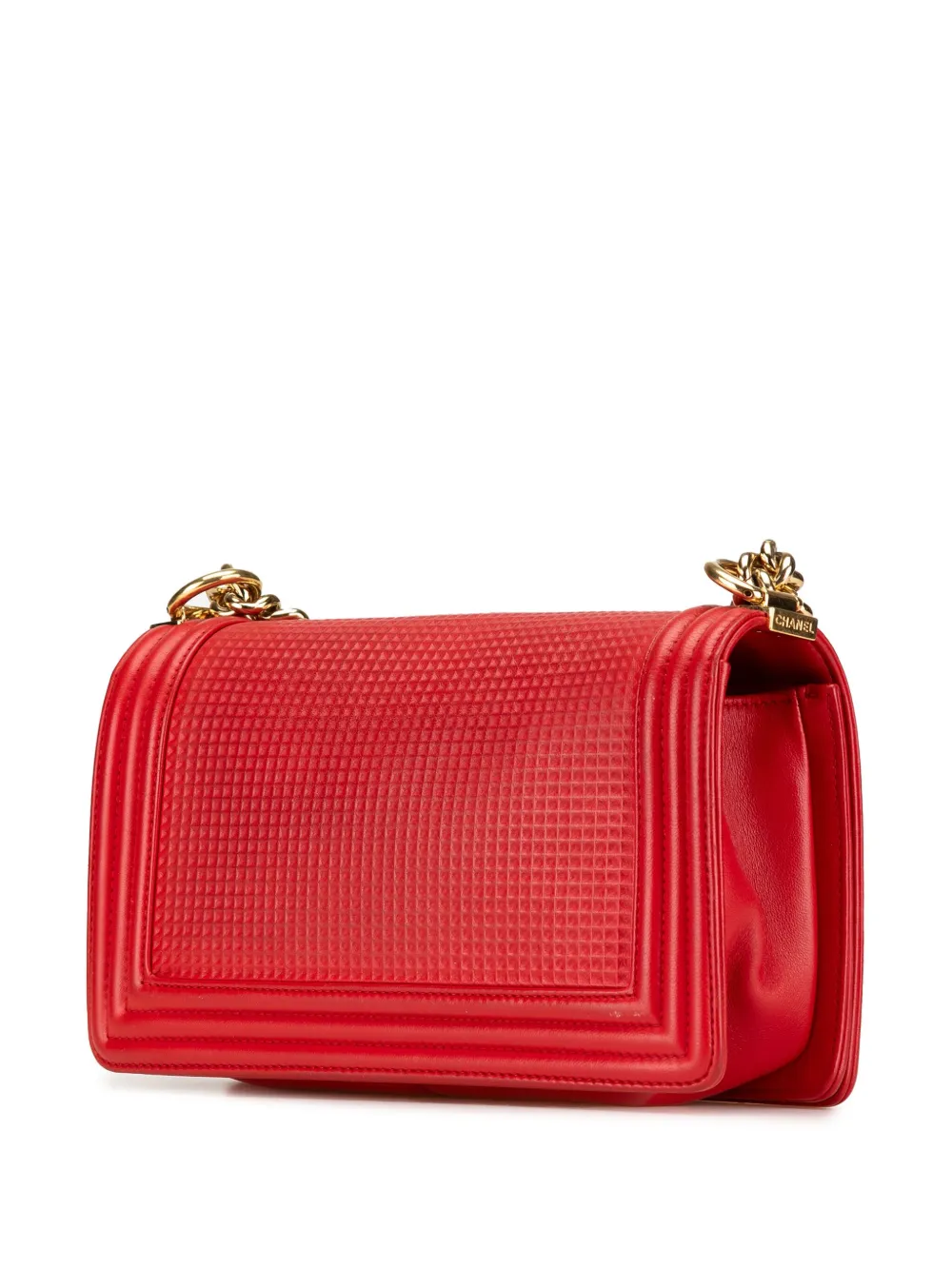 CHANEL Pre-Owned 2013-2014 Medium Embossed Lambskin Cube Boy Flap crossbody bag | Pre-Owned | Image 2