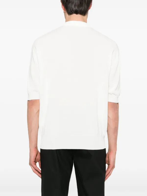 Lardini Knitted Polo Shirt | White | FARFETCH