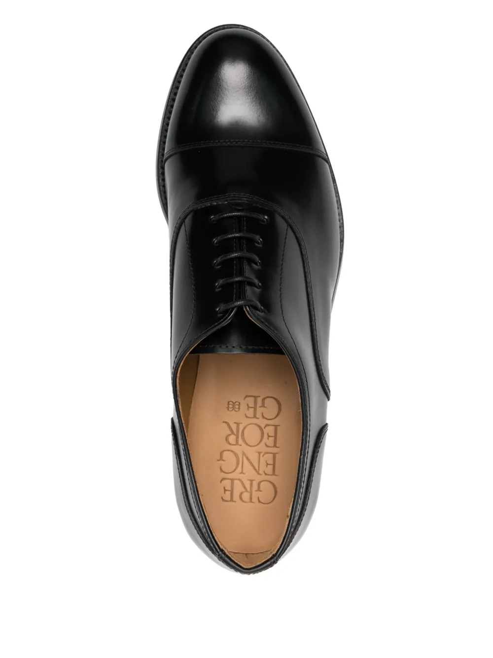 Green George leather Derby shoes Black