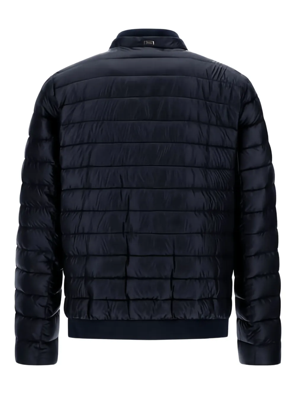 Herno Quilted Band-collar Bomber Jacket In Black