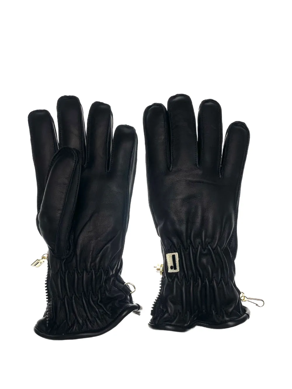 Restelli Leather Zip-fastening Gloves In Black