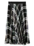 sacai checked midi skirt - Brown