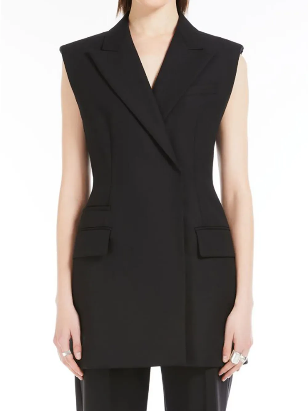 Sportmax Blazer van scheerwol Zwart