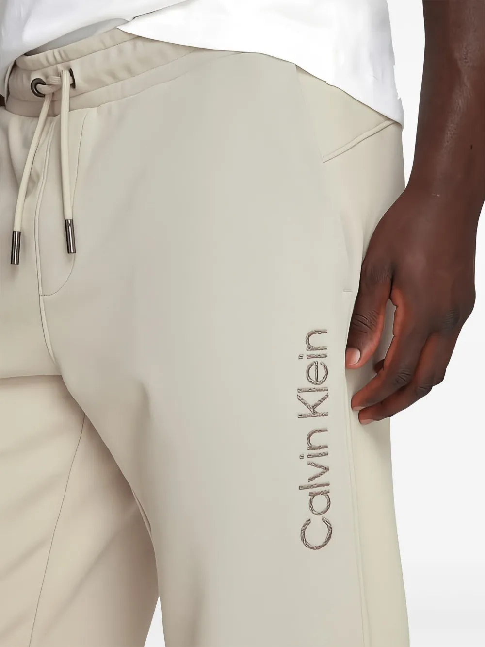 Calvin Klein Trainingsbroek met logoprint Beige