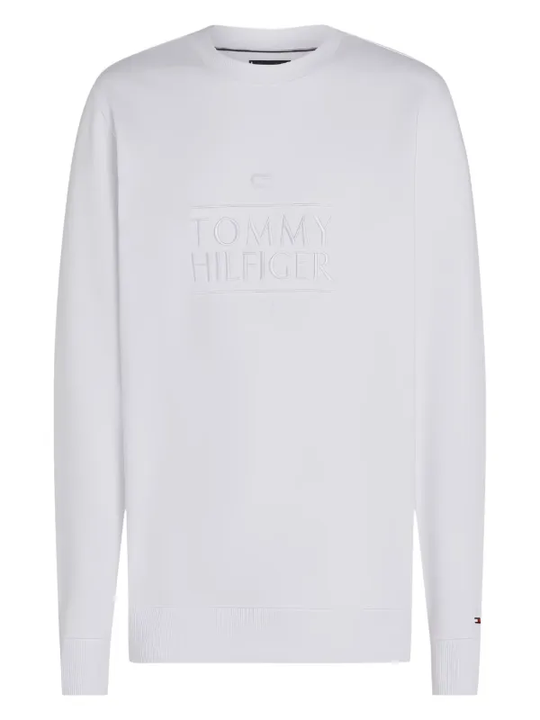 Tommy Hilfiger Sudadera Con Logo Bordado Blanco FARFETCH CO
