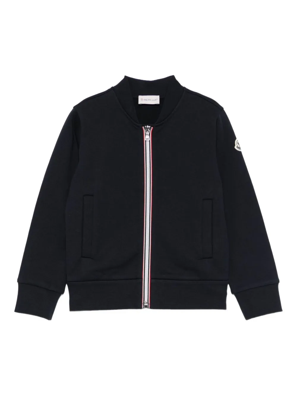 Moncler Enfant logo-patch zip-front sweatshirt Blauw