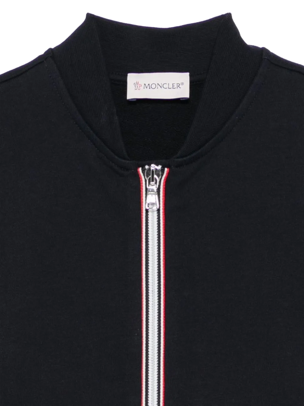 Moncler Enfant Sweater met logopatch en rits Blauw