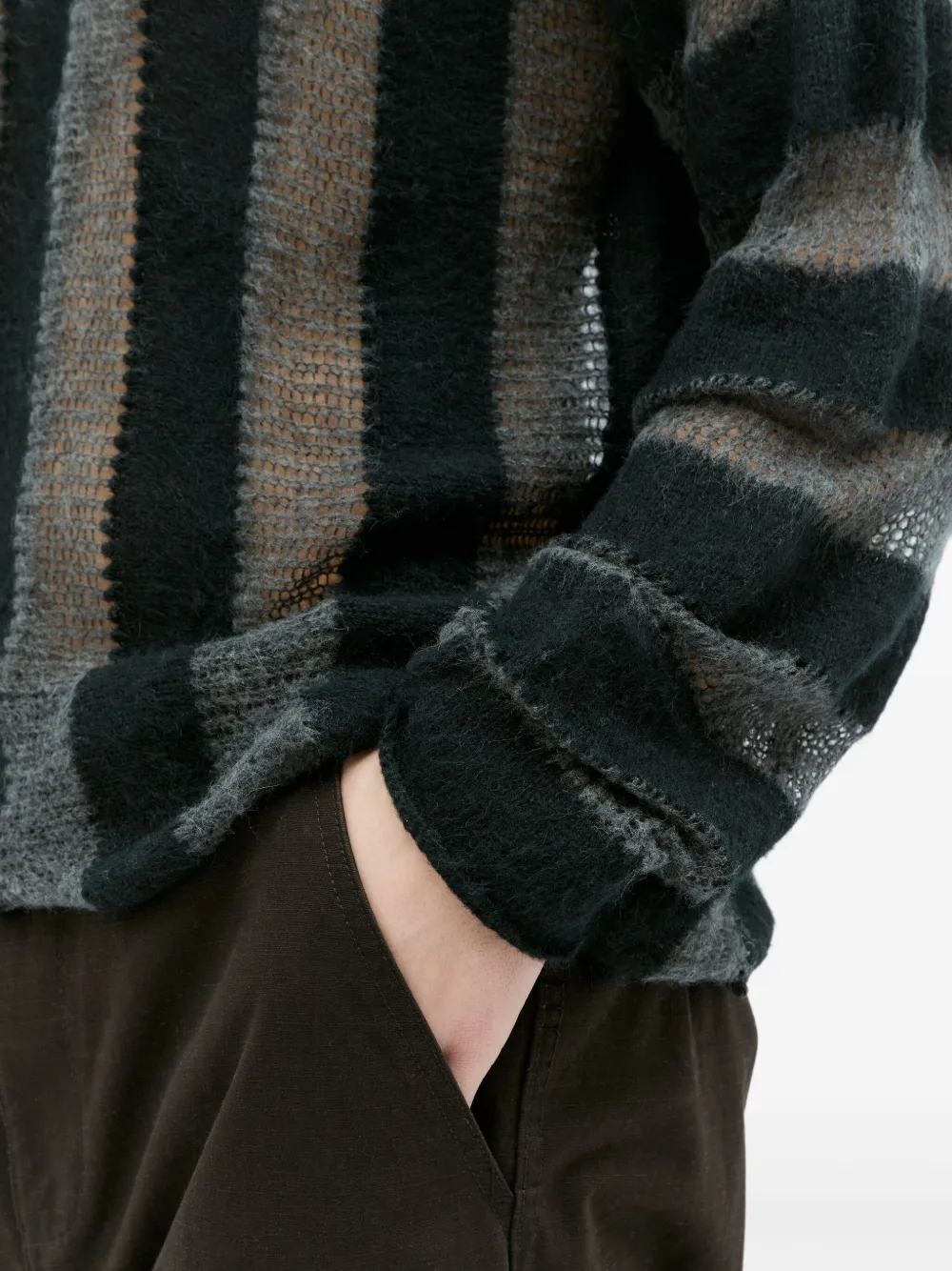 Brain Dead Fuzzy Threadbare Sweater In 黑色