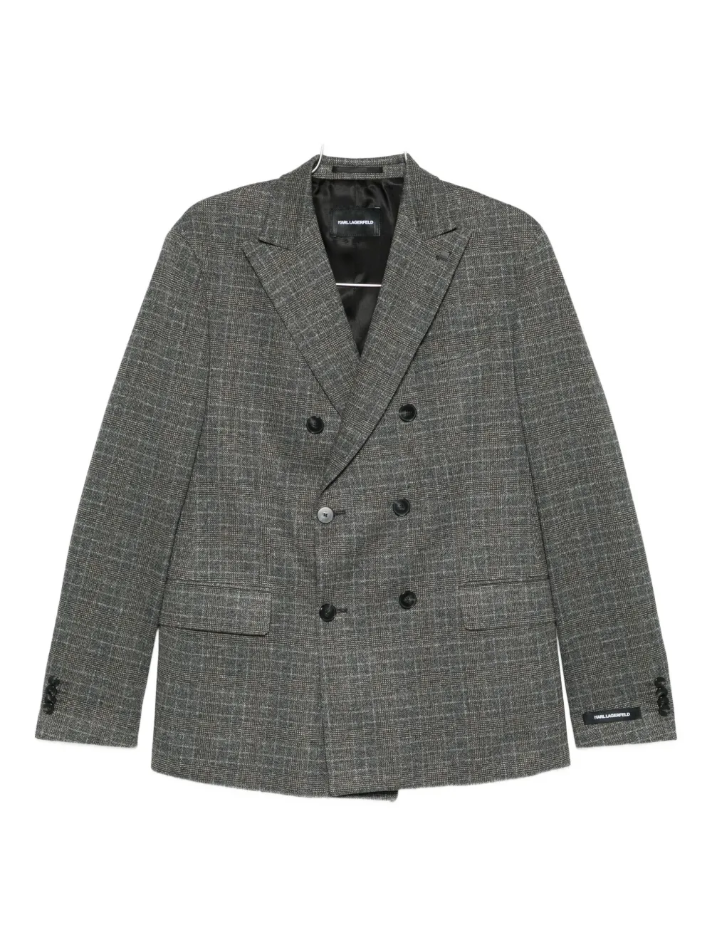 Karl Lagerfeld check-print double-breasted blazer Groen