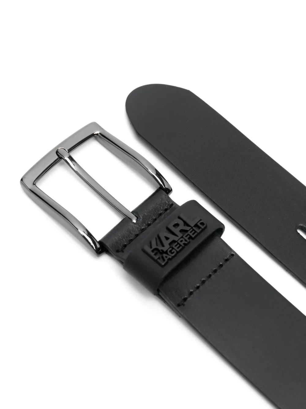 Karl Lagerfeld leather belt - Zwart