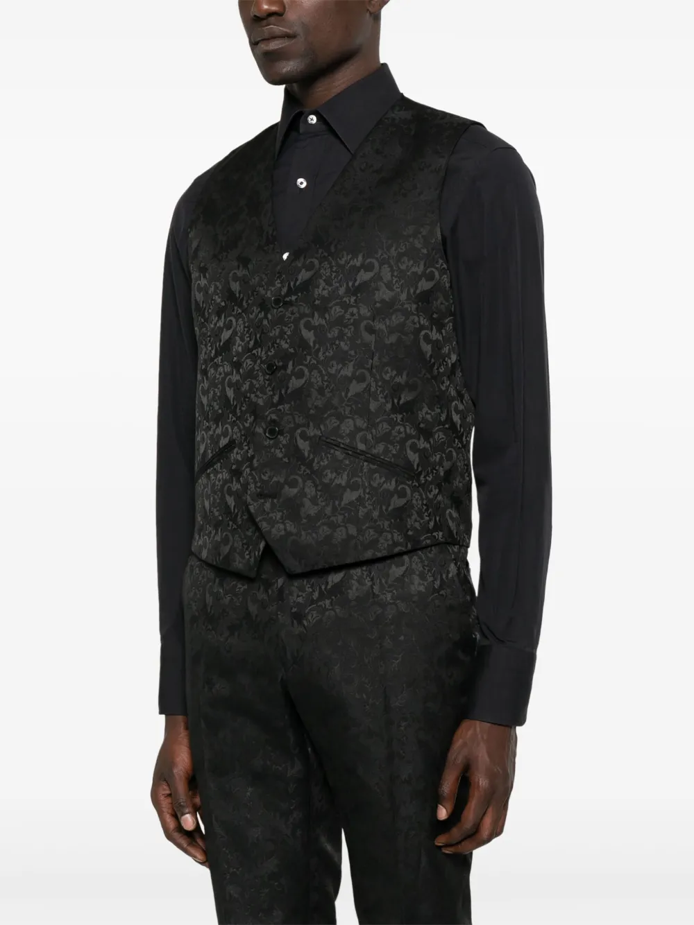 Karl Lagerfeld Gilet met jacquard Zwart