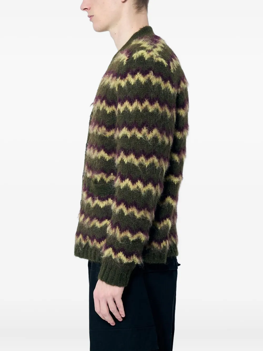 Brain Dead Alpaca Wool-blend Cardigan In Green