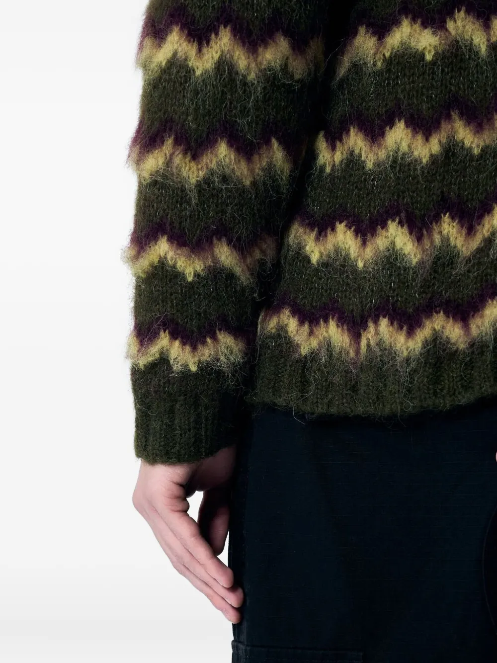 Brain Dead Alpaca Wool-blend Cardigan In Green