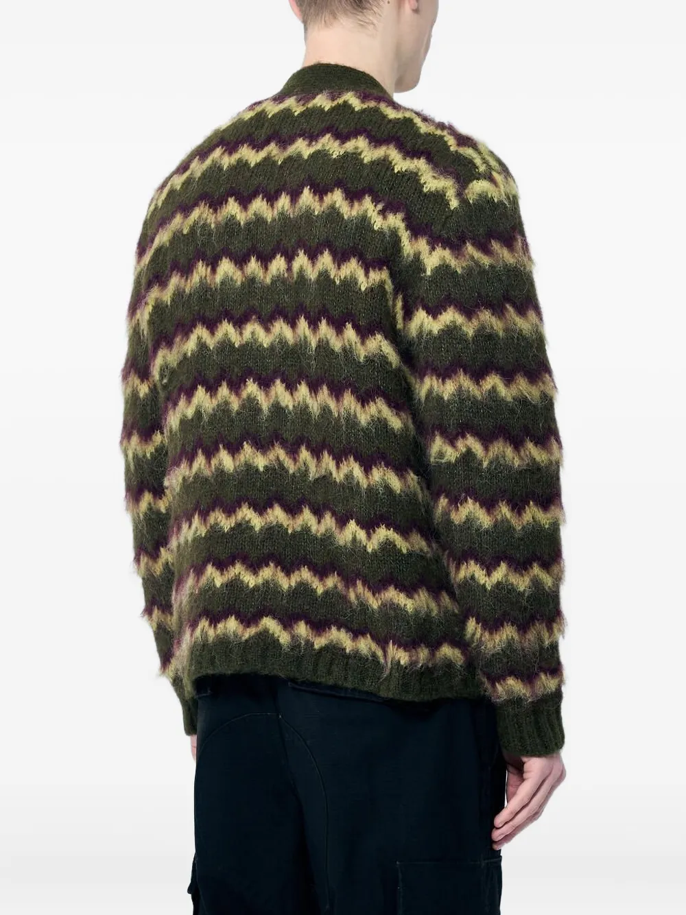 Brain Dead Alpaca Wool-blend Cardigan In Green