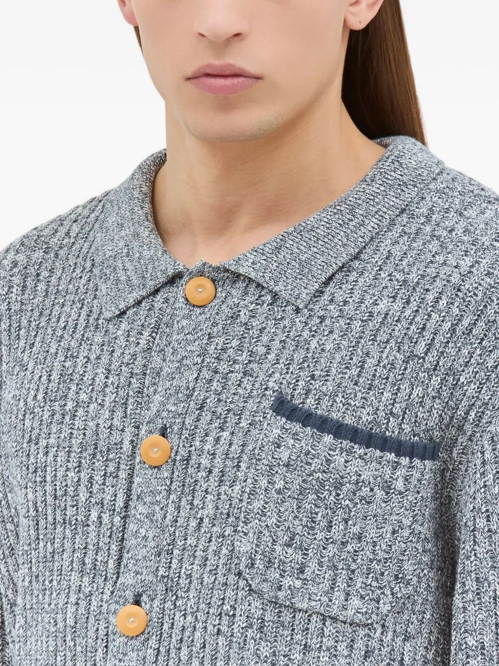 Brain Dead Button Front Cardigan In Grey