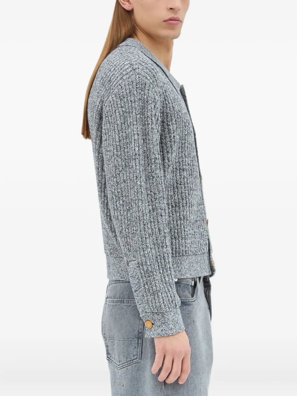 Brain Dead Button Front Cardigan In Grey