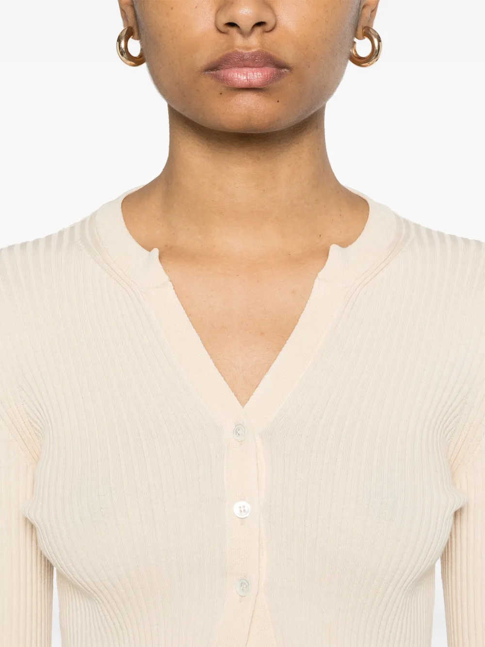 Roberto Collina Geribbeld vest Beige