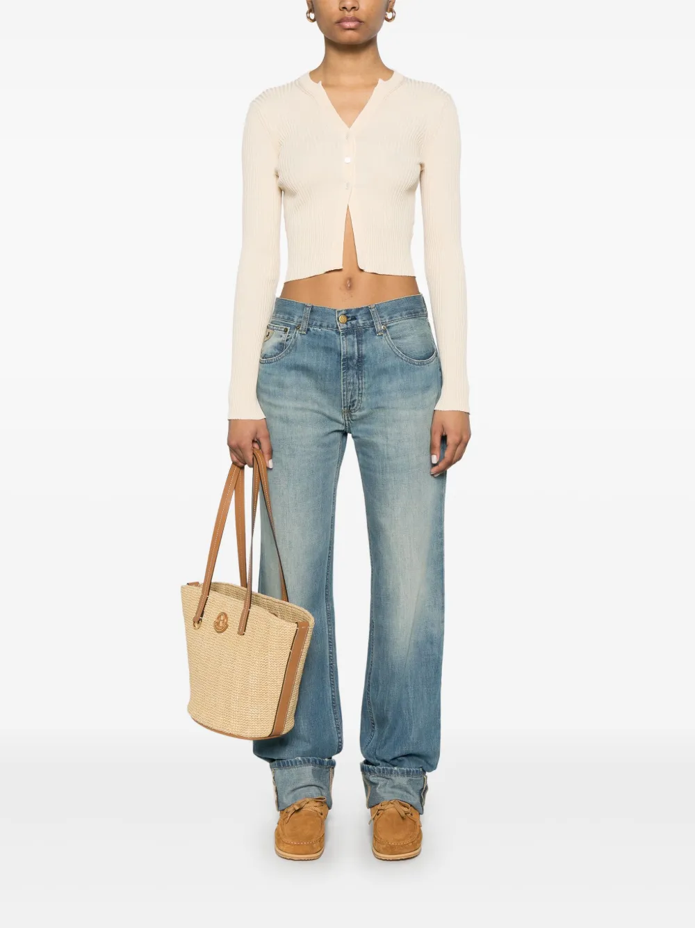 Roberto Collina Geribbeld vest Beige
