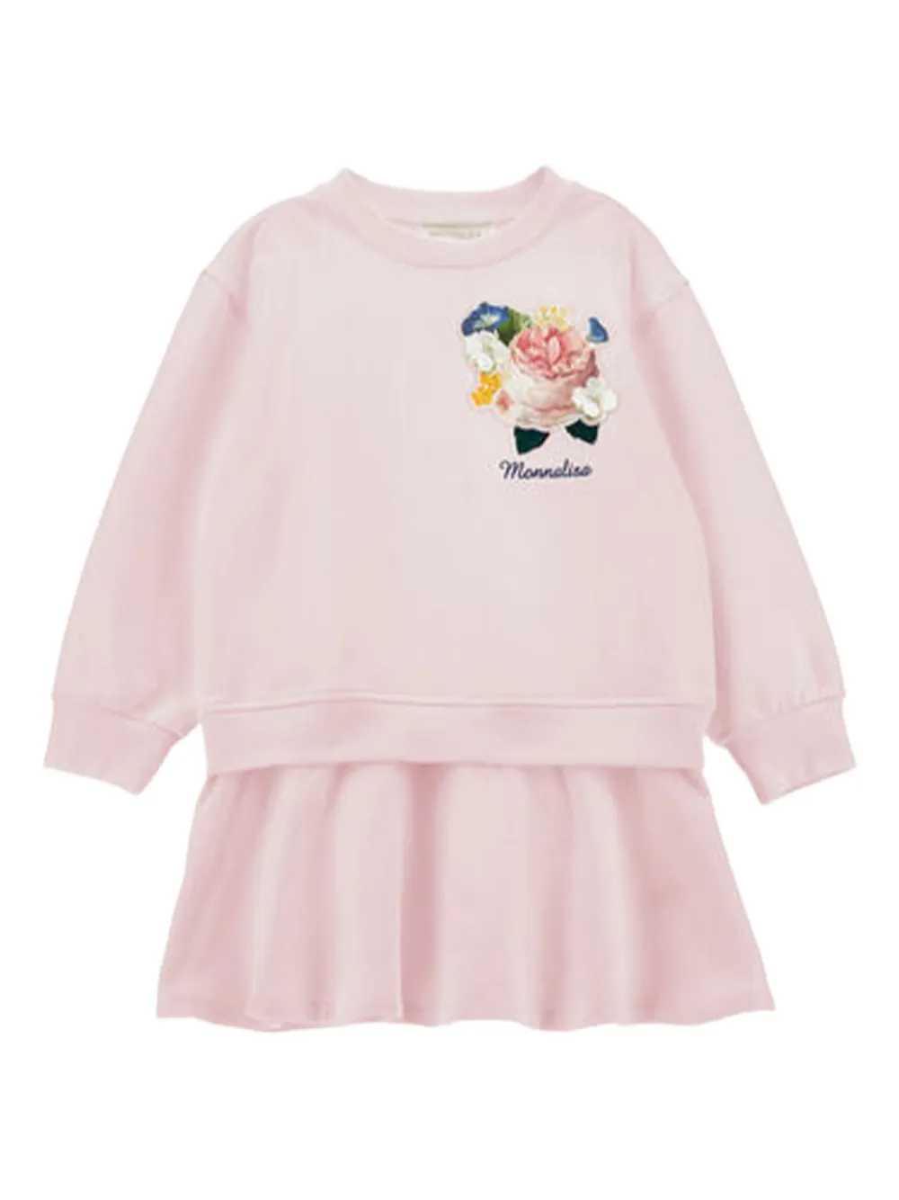Monnalisa Jurk met bloe patch Roze