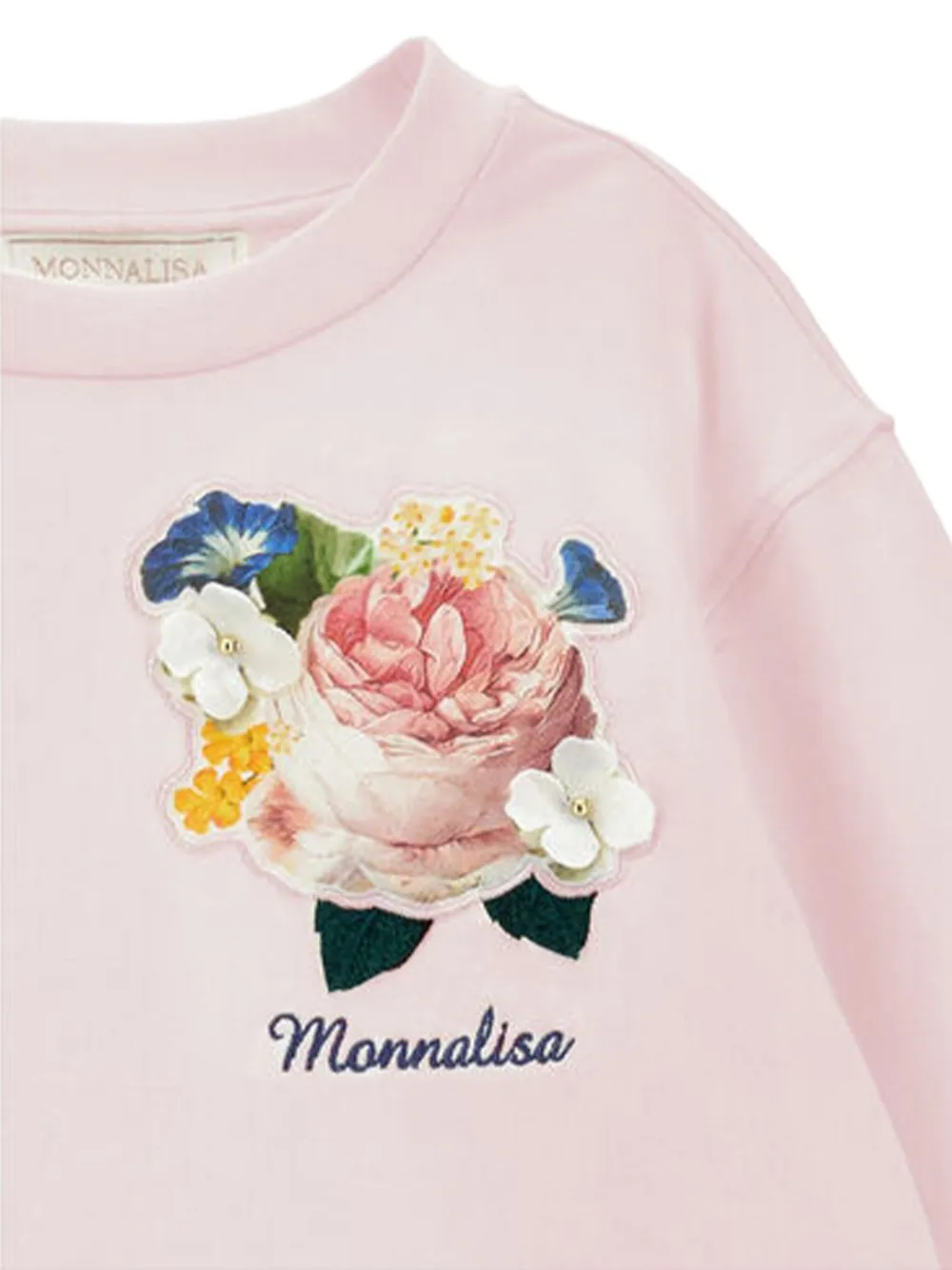 Monnalisa Jurk met bloemenpatch Roze