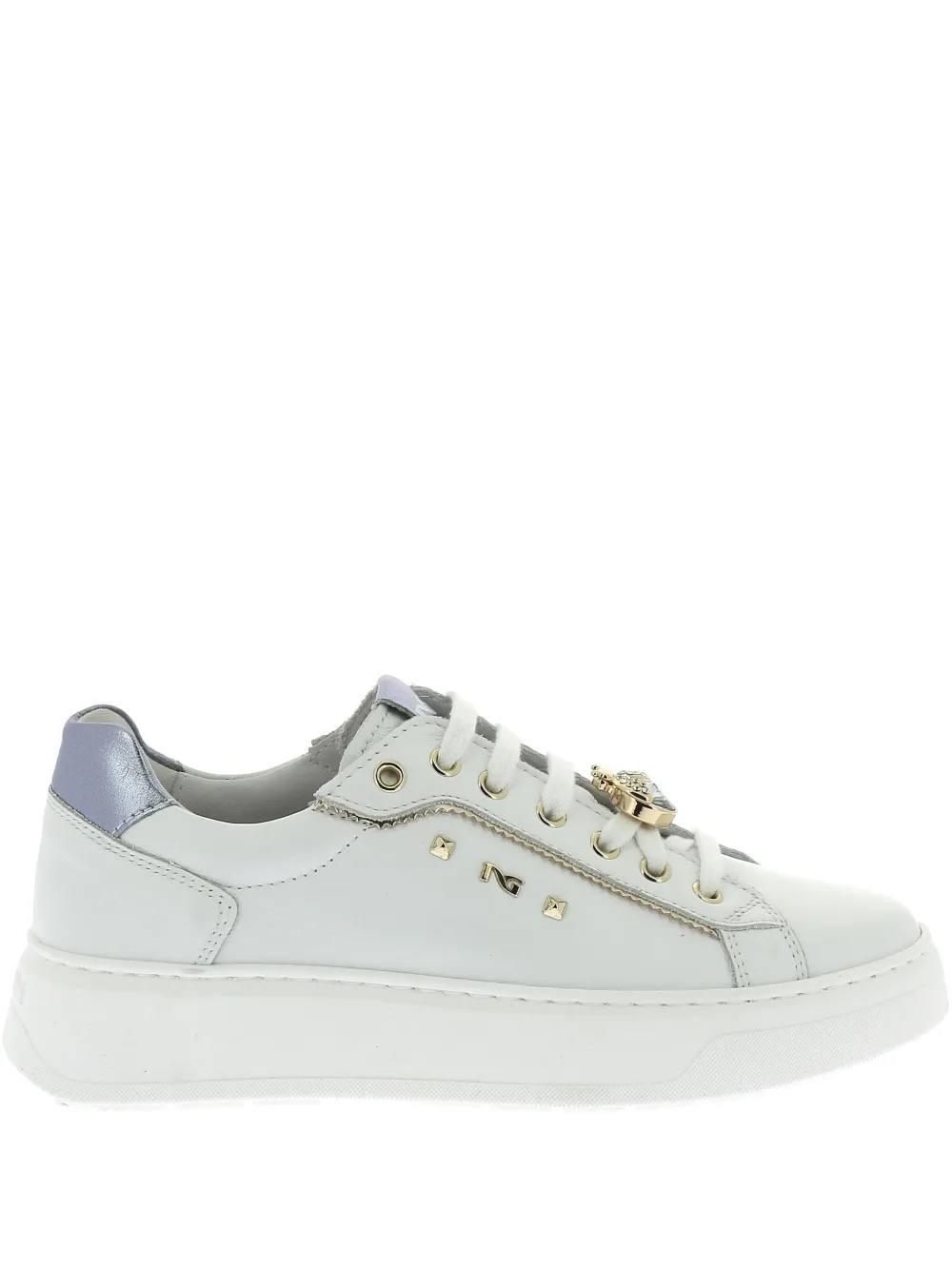 Nero Giardini Leather Sneakers In White