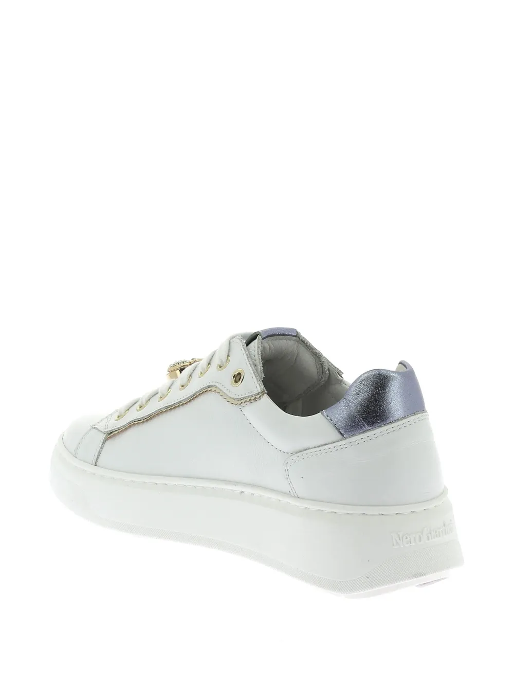 Nero Giardini Leather Sneakers In White