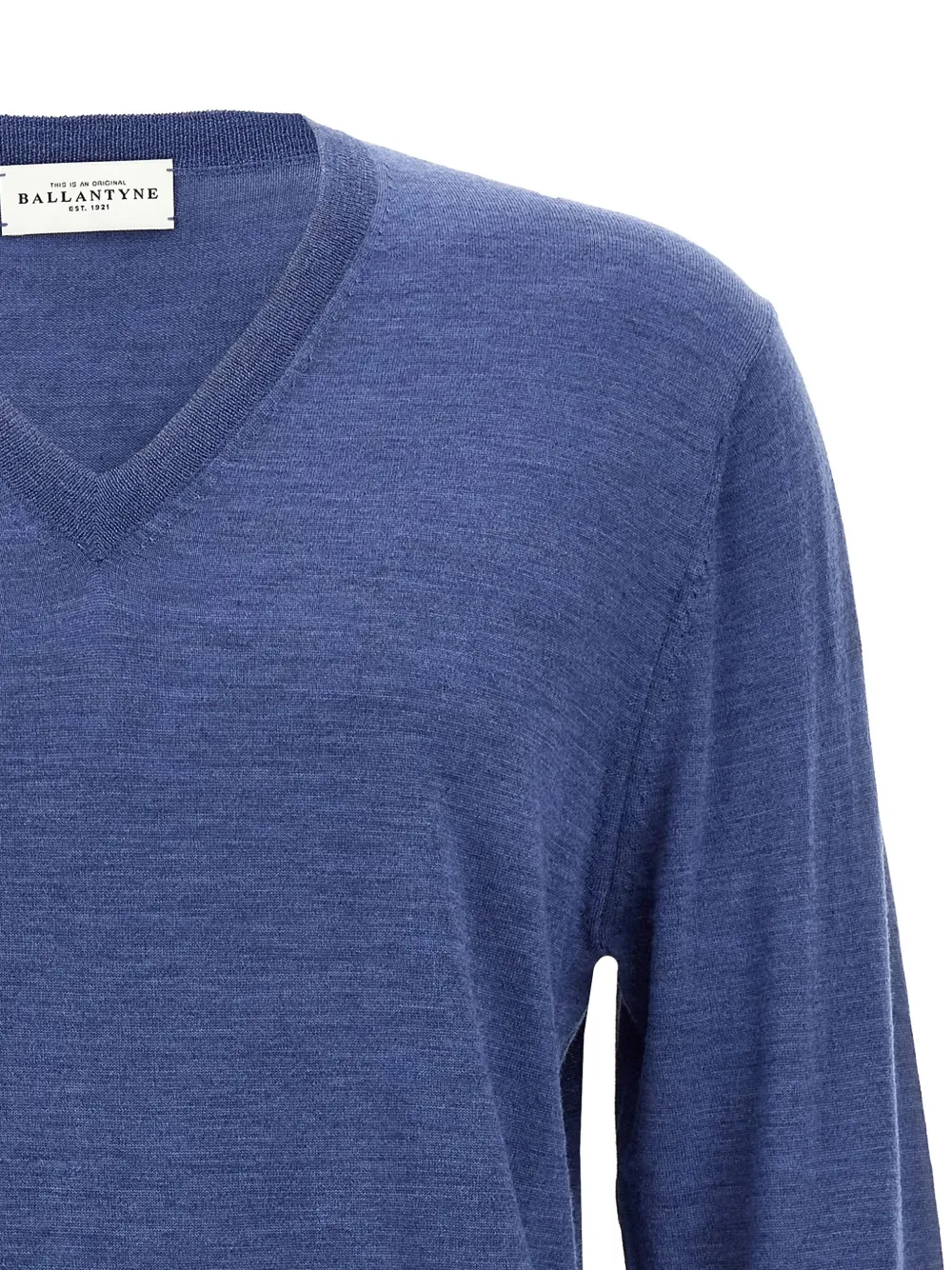 Ballantyne V-neck Wool Sweater In Blue