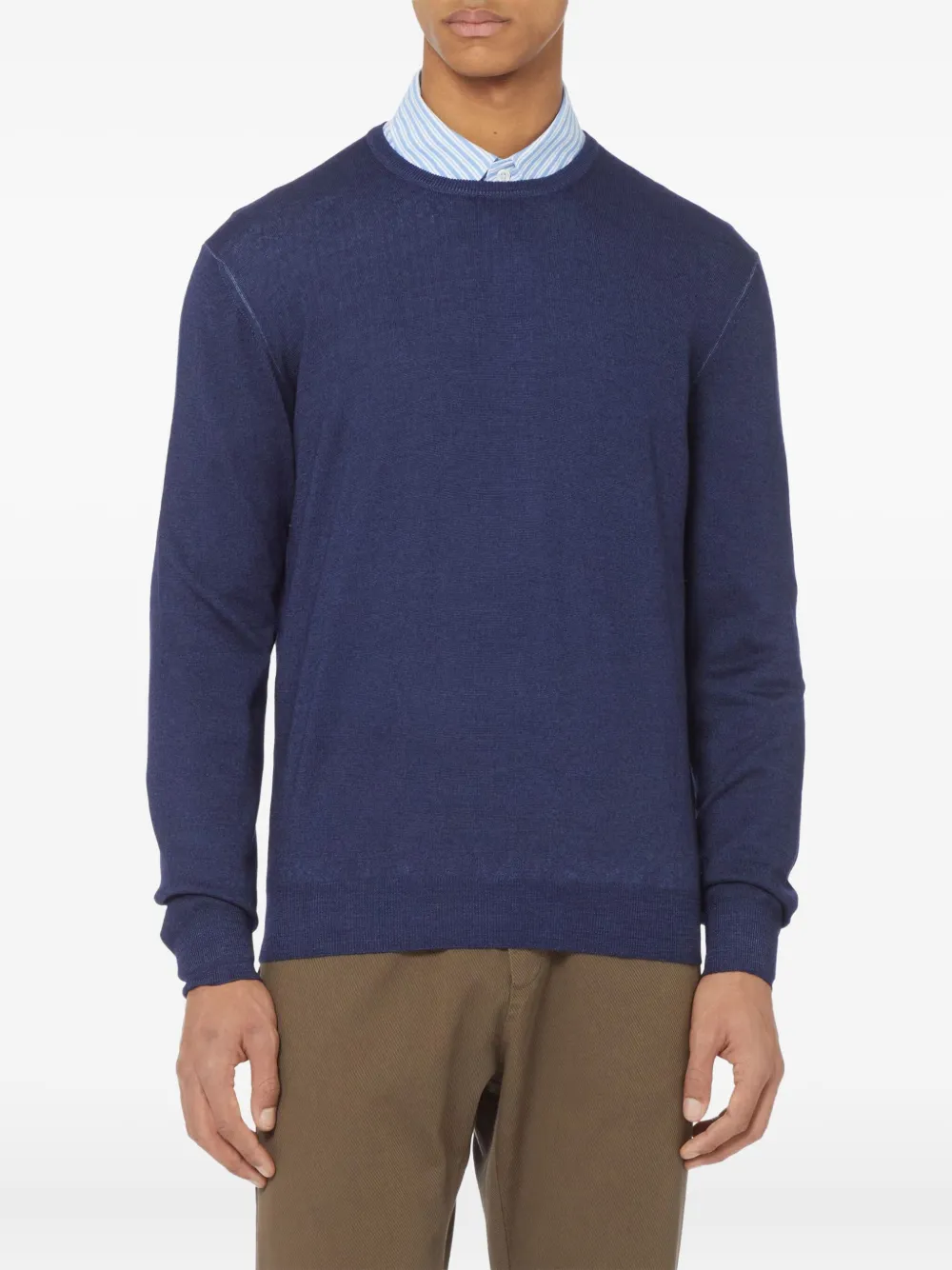 crew-neck cotton sweater