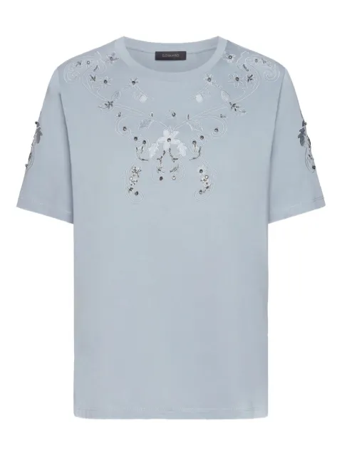 ELENA MIRO` floral-embroidered T-shirt