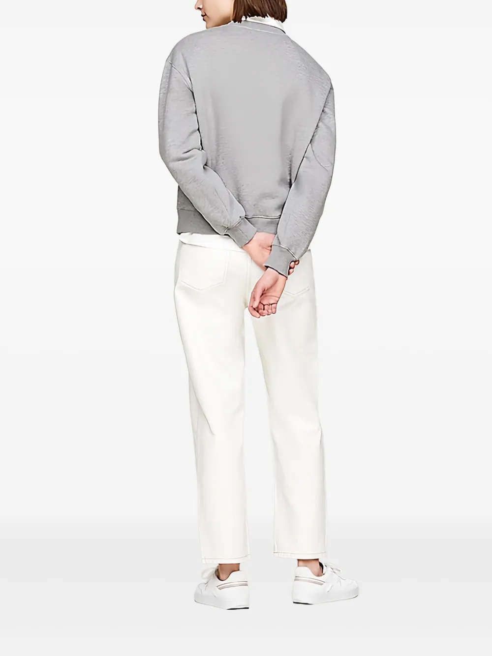 Tommy Hilfiger Logo-chest Crew-neck Sweatshirt In Grey