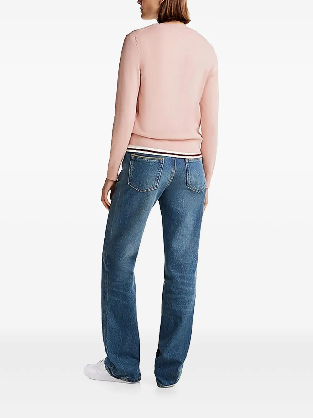Tommy Hilfiger Pink Crewneck Sweater With Logo
