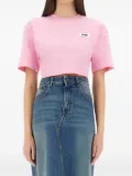 MSGM tie-detail cropped T-shirt - Pink