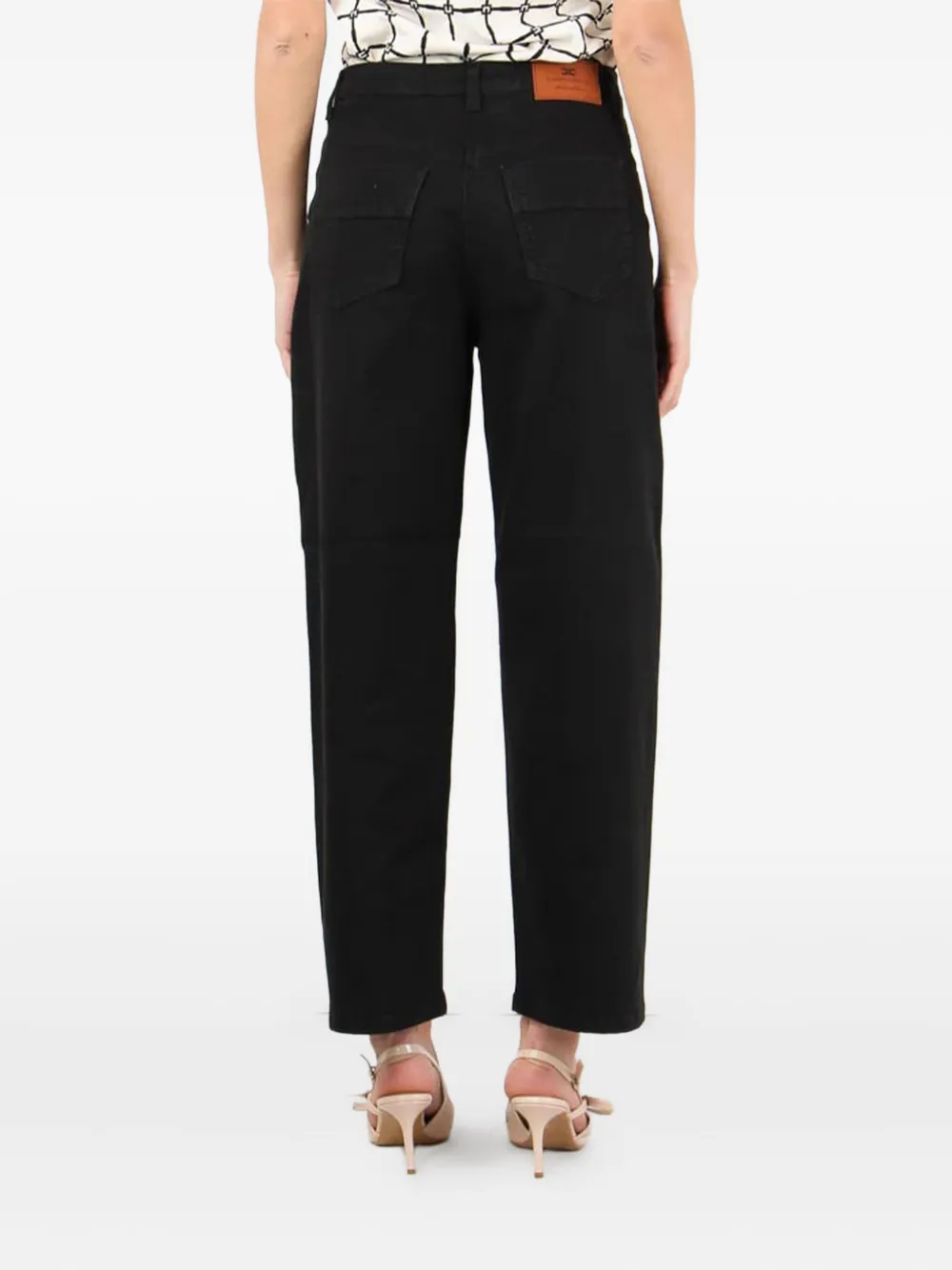 Elisabetta Franchi logo-charm five-pocket jeans - Zwart