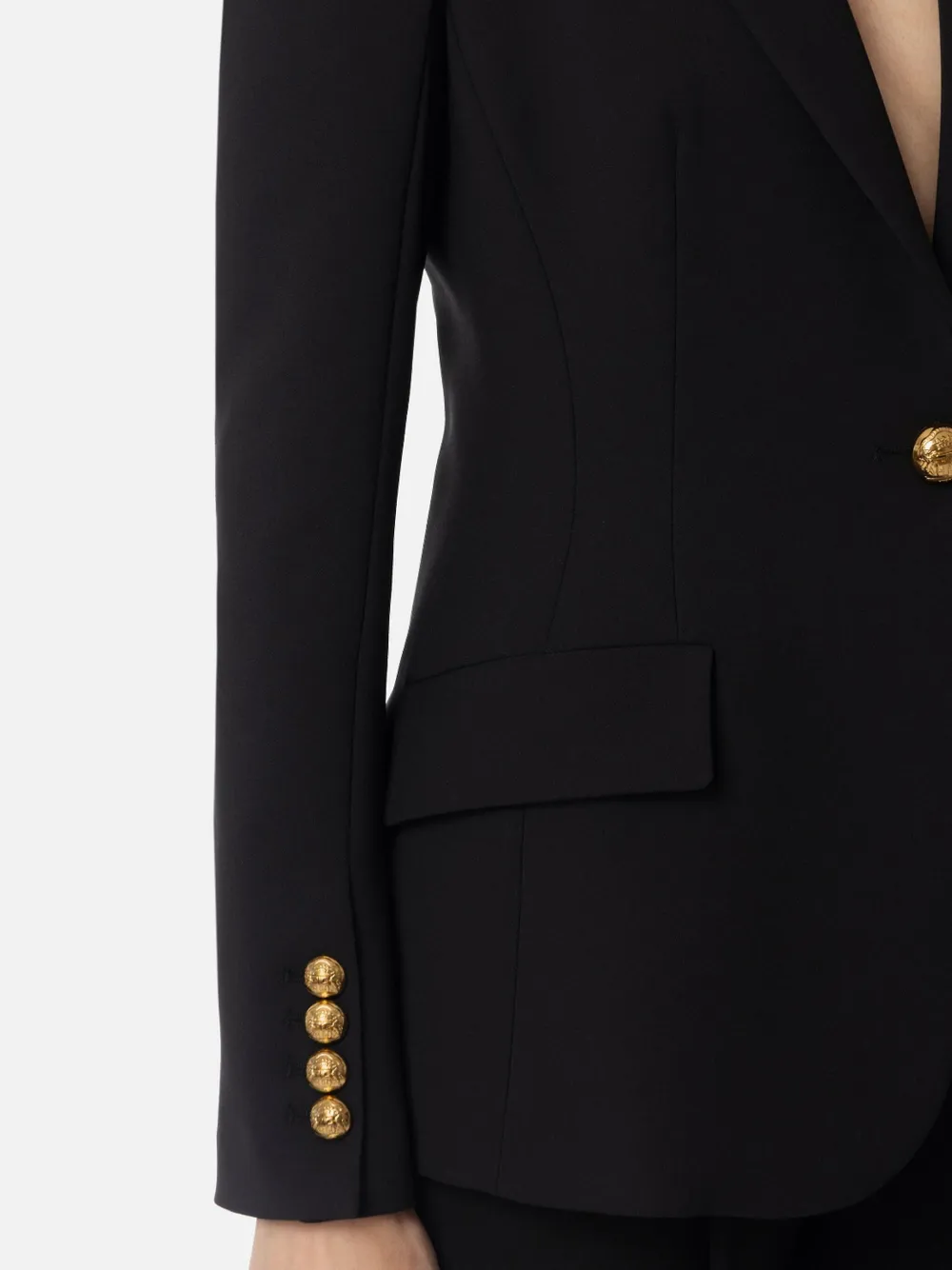 Elisabetta Franchi Crepe Blazer In Black