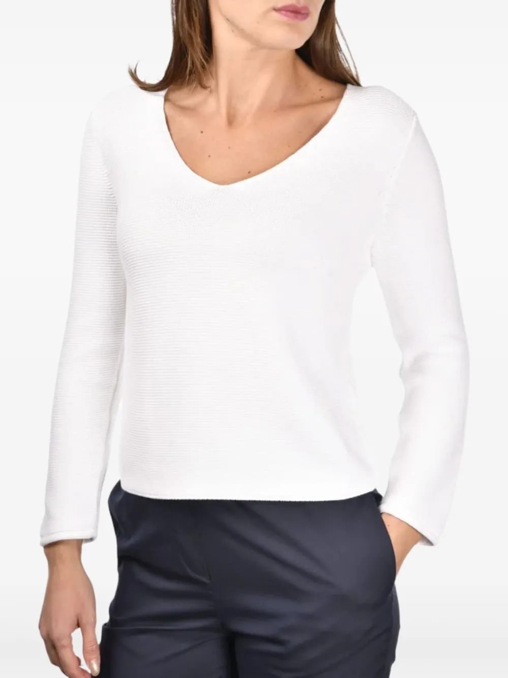 V-neck long-sleeve top