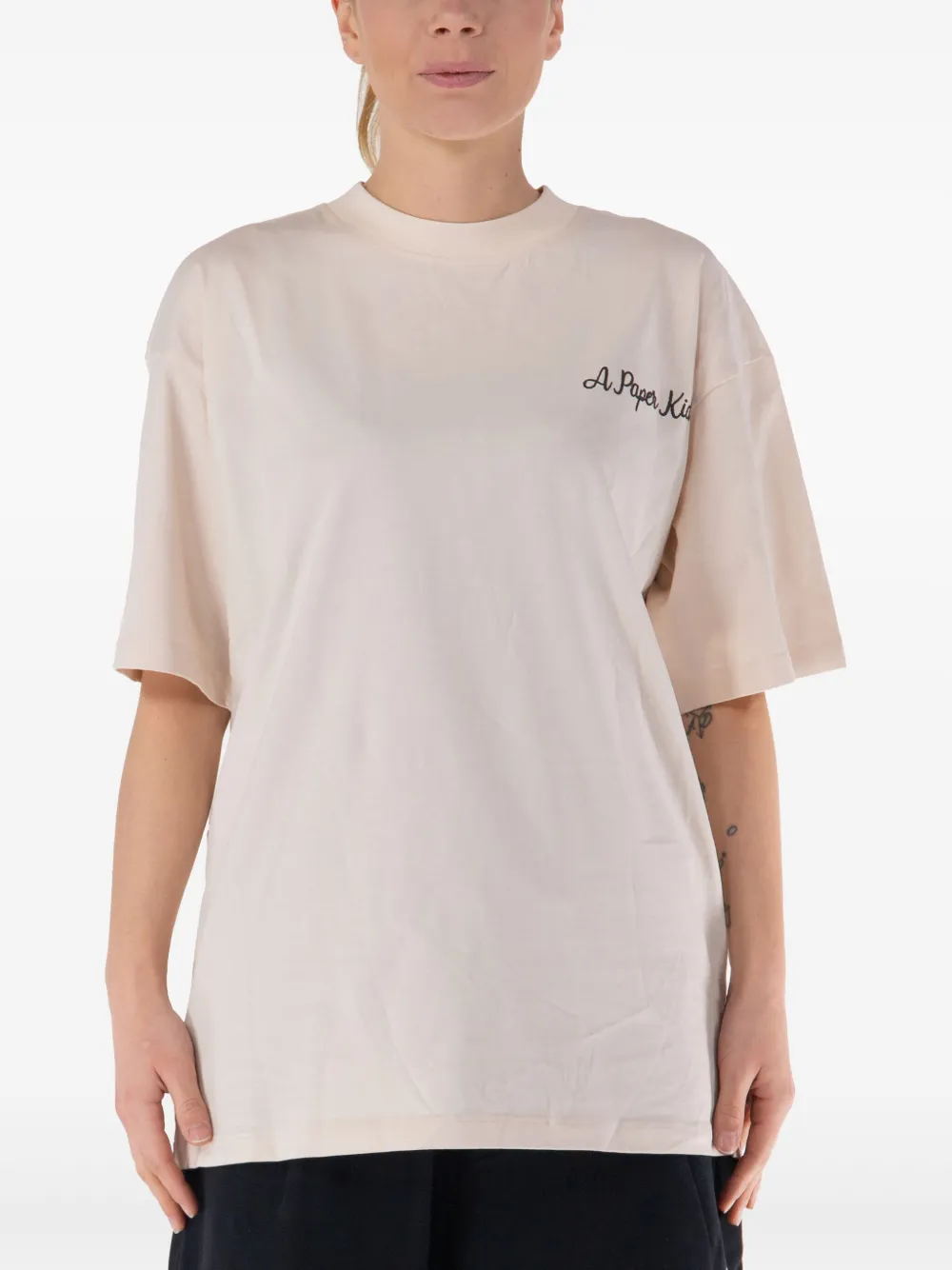 A Paper Kid Katoenen T-shirt Beige