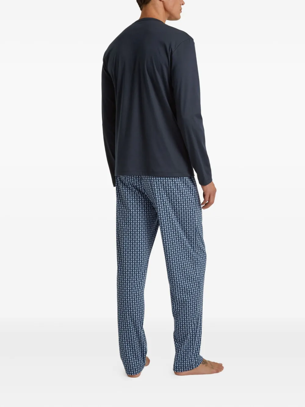 CALIDA Pyjama met grafisch patroon Blauw