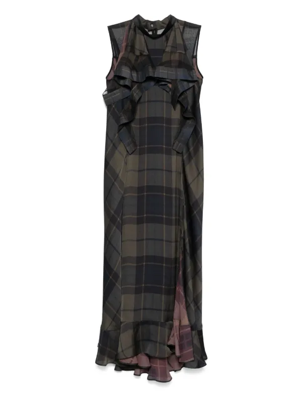 Sacai チェック ドレス | ブラック | FARFETCH JP