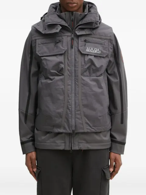 Napapijri logo-print layered jacket