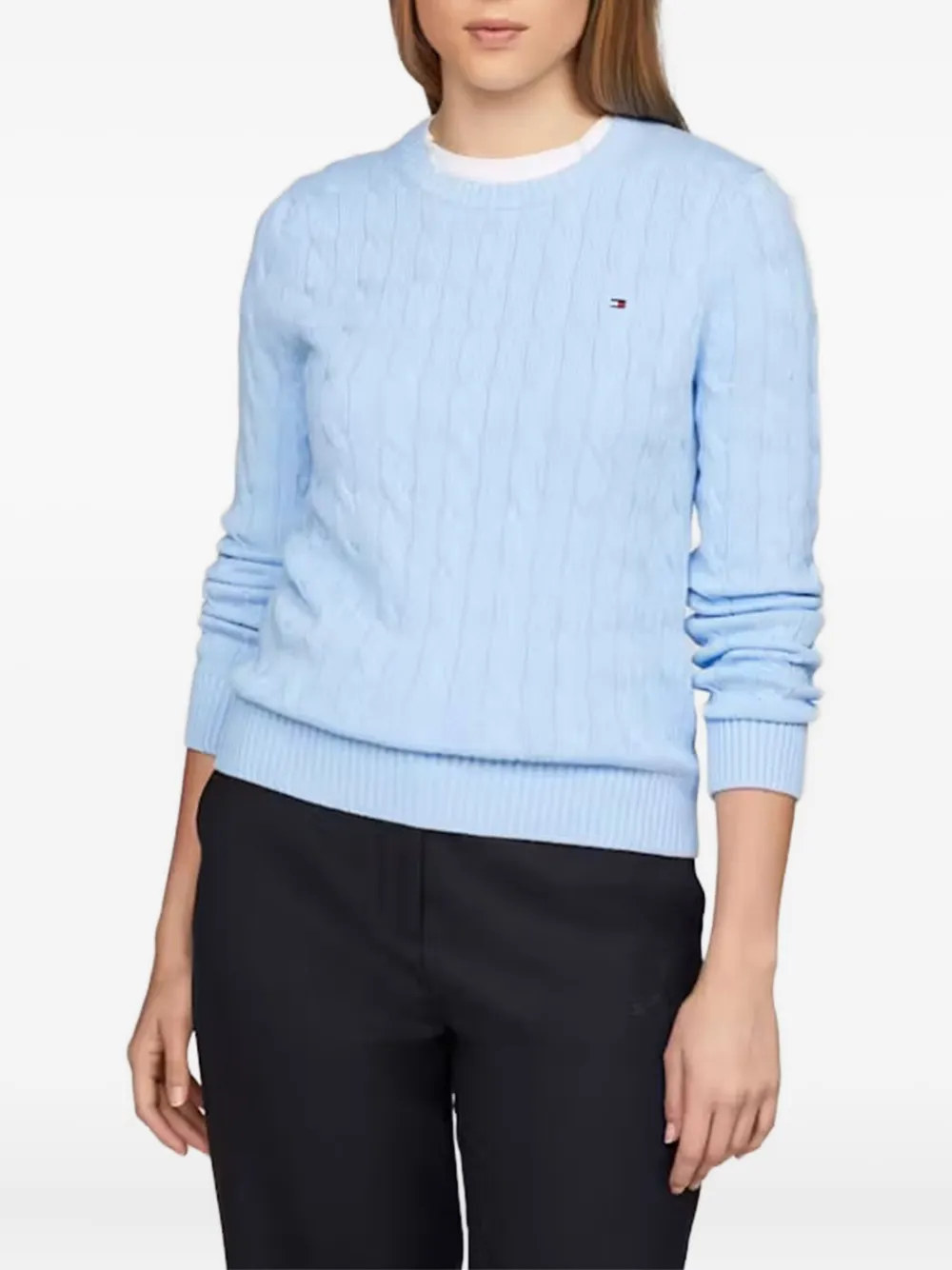 Tommy Hilfiger Kabelgebreide trui Blauw