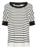 ELENA MIRO` striped T-shirt - Black