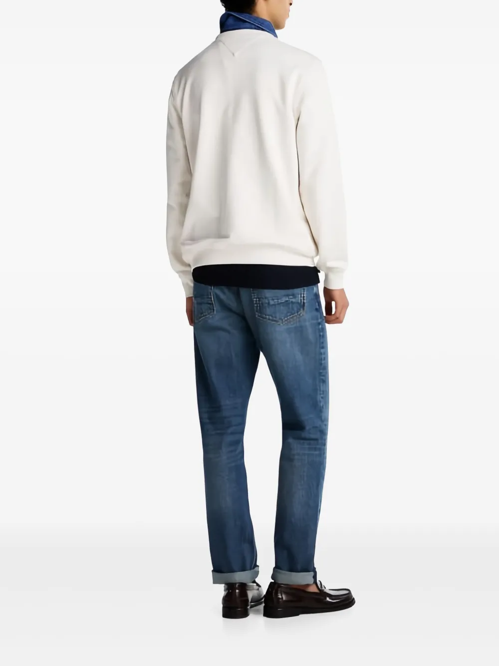 Tommy Hilfiger Sweater met vlaggenprint Wit