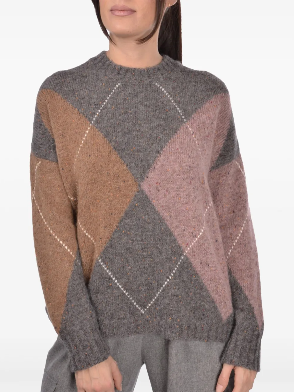 argyle-knit sweater