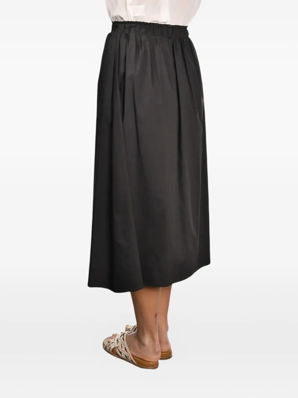 Gran Sasso elastic-waist midi skirt - Zwart