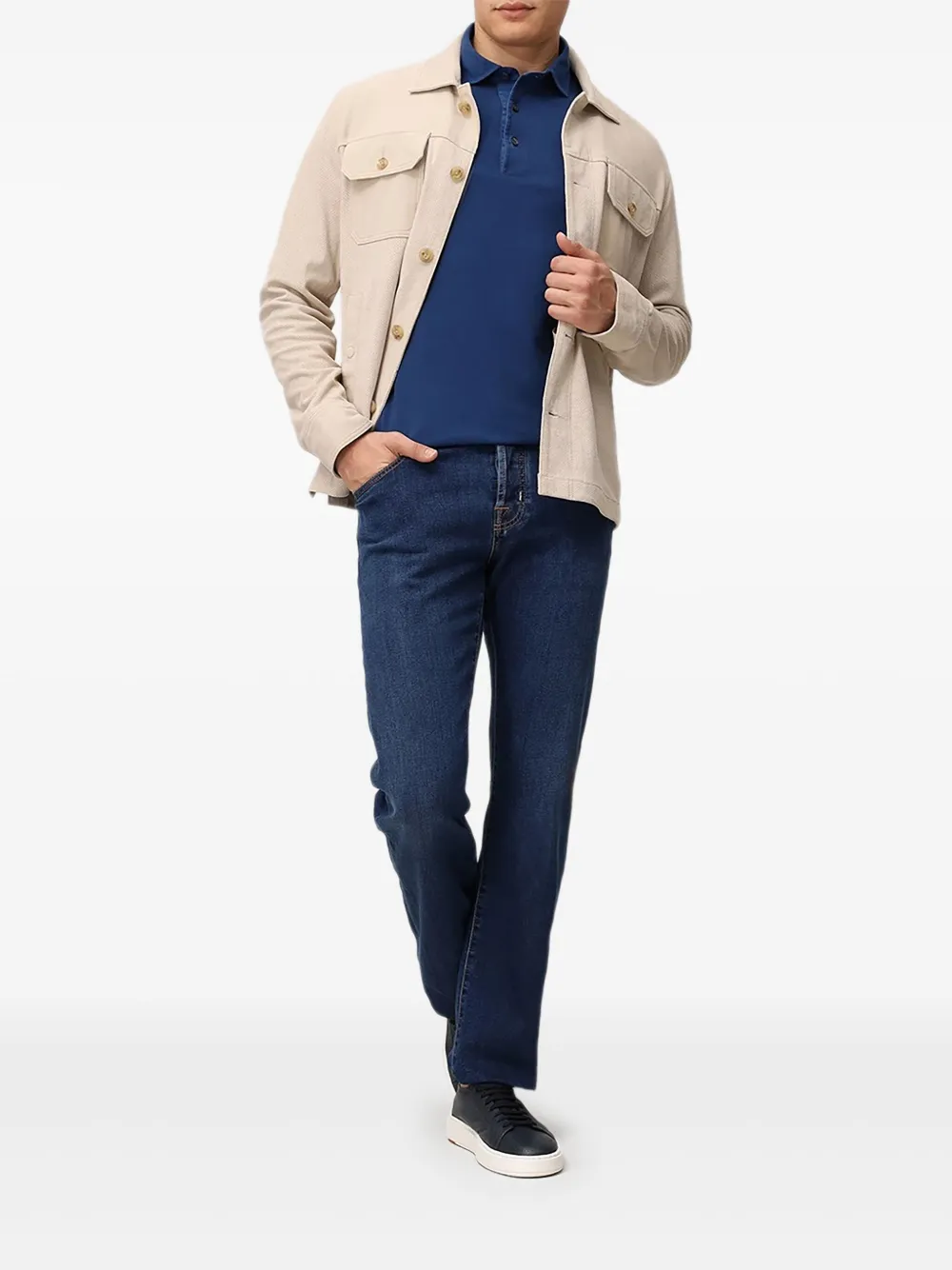 Gran Sasso Poloshirt met knopen - Blauw