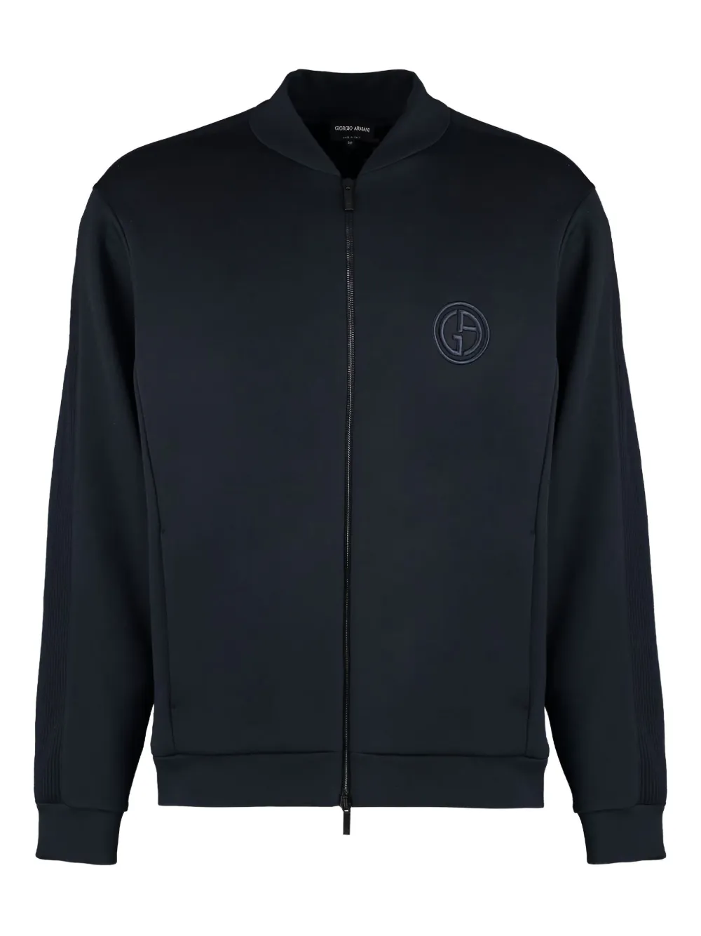 Giorgio Armani zip-front logo-embroidered bomber jacket | Blue | Image 1