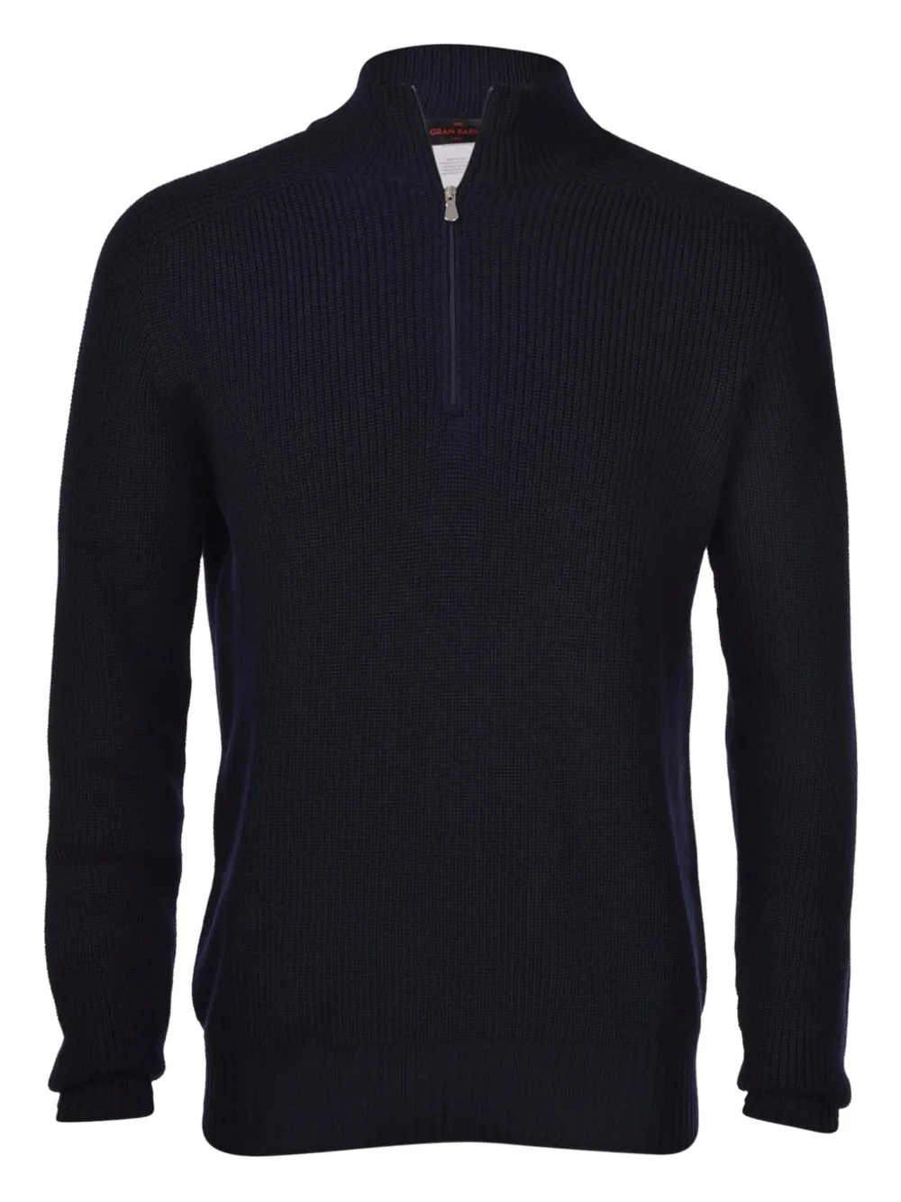 ribbed zip-neck sweater